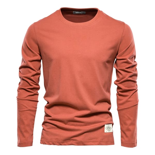 Men’s 100% Cotton Long Sleeve Casual T-Shirt for Spring