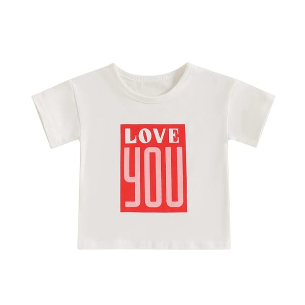 Toddler Casual Letter Print Tee with Round Neck Design