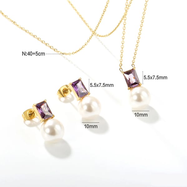Elegant Simulated Pearl Jewelry Set for Wedding or Party