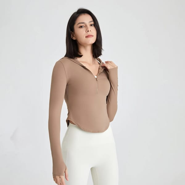 Slim Fit Hooded Sports Jacket for Running and Yoga