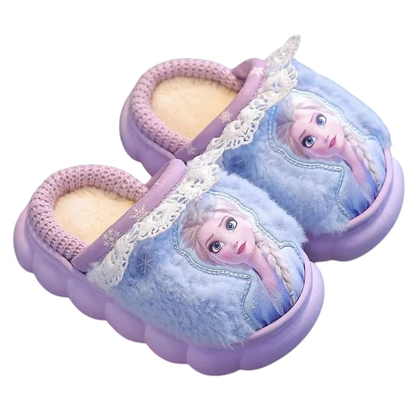 Warm Cartoon Plush Slippers for Girls Indoor Comfort Wear