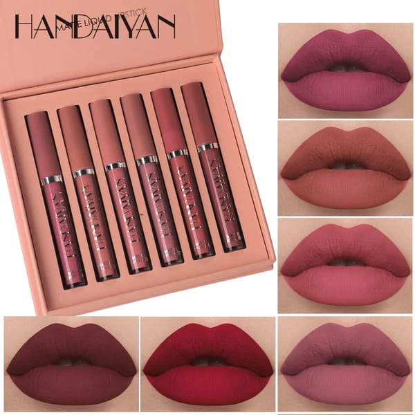 Set of 6 Matte Liquid Lipsticks in Gift Box