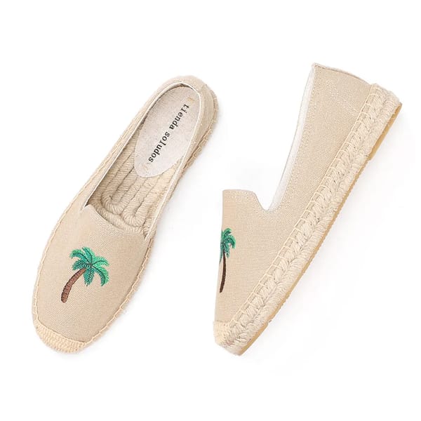 Embroidered Hemp Espadrilles for Women with Breathable Comfort