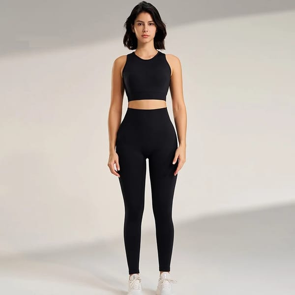 Seamless Breathable Yoga Set with Tank Top and Leggings