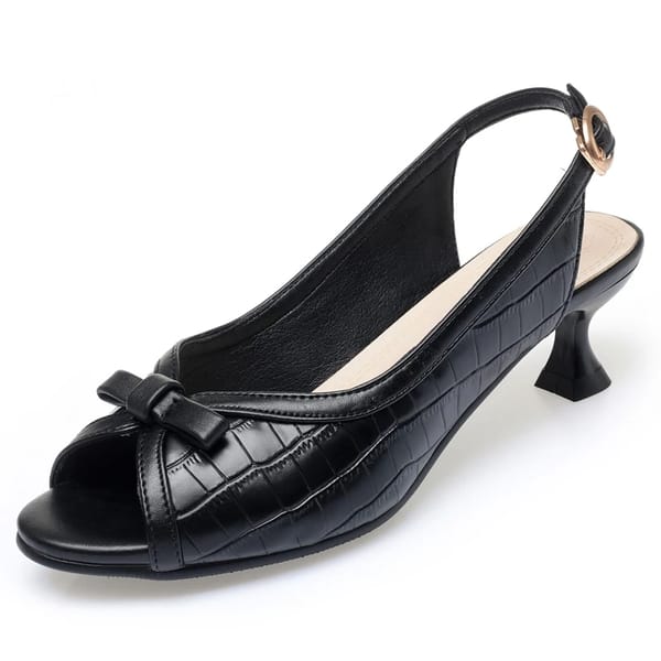 Elegant Genuine Leather Gladiator Sandals with Butterfly-Knot Detail