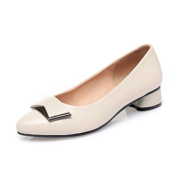 Pointed Toe Genuine Leather Pumps Women Office Career Shoes