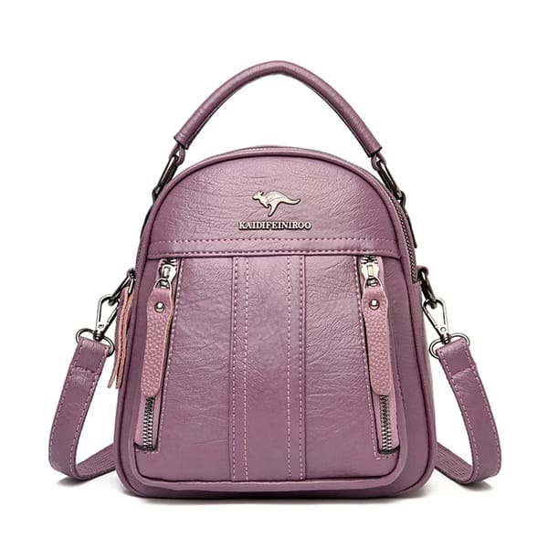 Stylish 4-in-1 Leather Backpack with Multifunctional Shoulder Bag