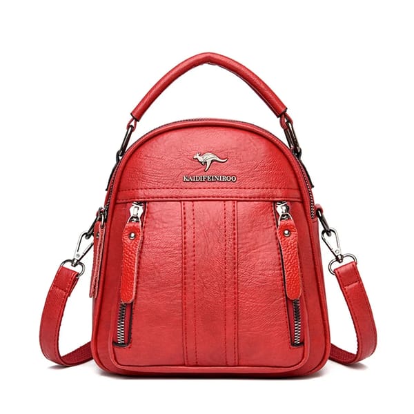 Stylish 4-in-1 Leather Backpack with Multifunctional Shoulder Bag
