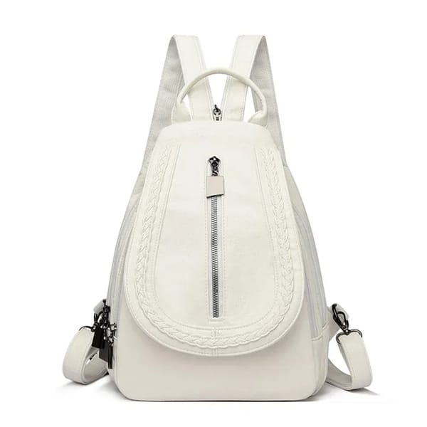 Vintage Soft Leather Backpack with Crossbody and Shoulder Straps