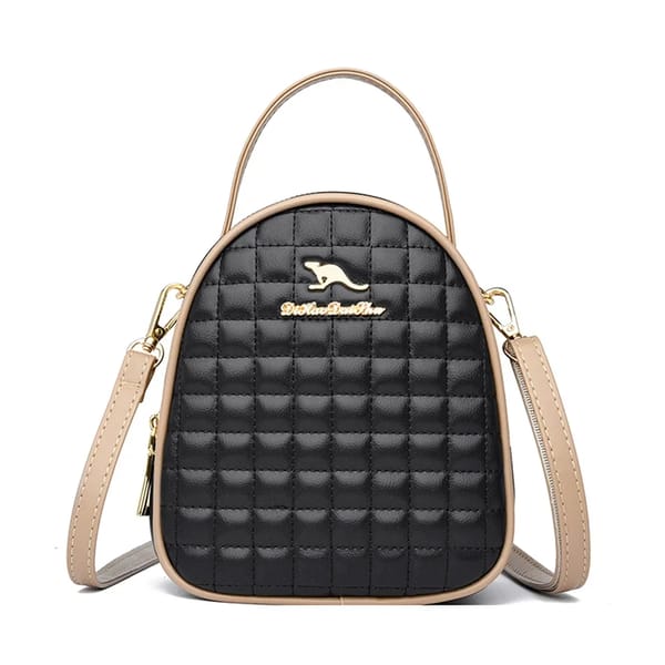 Elegant Multi-Layer Leather Crossbody Bag with Top Handle