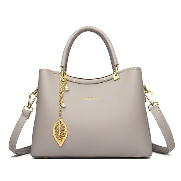 Elegant Leather Women’s Handbag with Top Handle and Crossbody