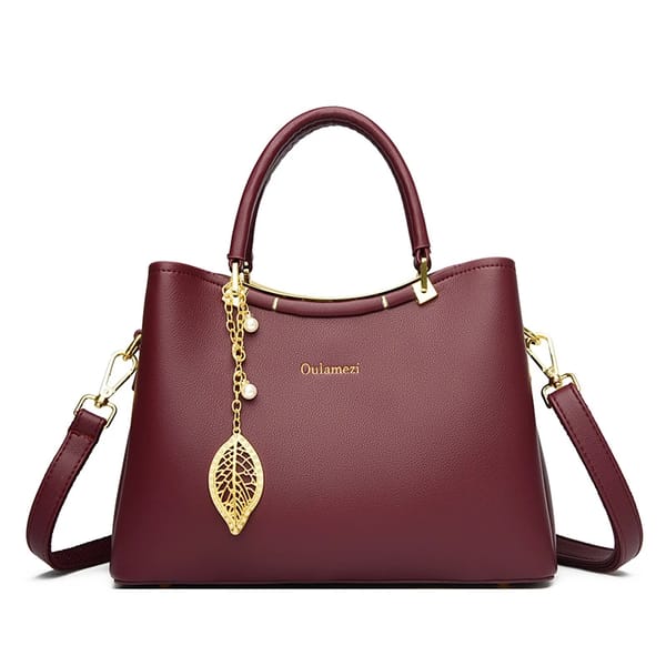 Elegant Leather Women’s Handbag with Top Handle and Crossbody