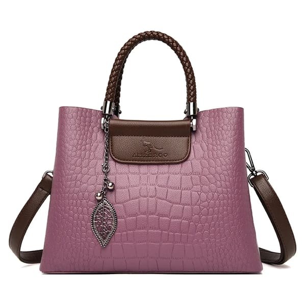 Elegant Genuine Leather Handbag Women Alligator Pattern Crossbody