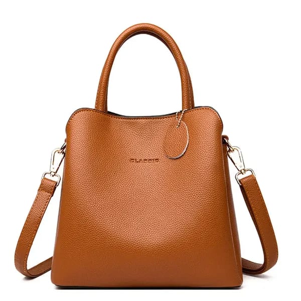 Luxury Genuine Leather Handbag with Multiple Pockets for Women