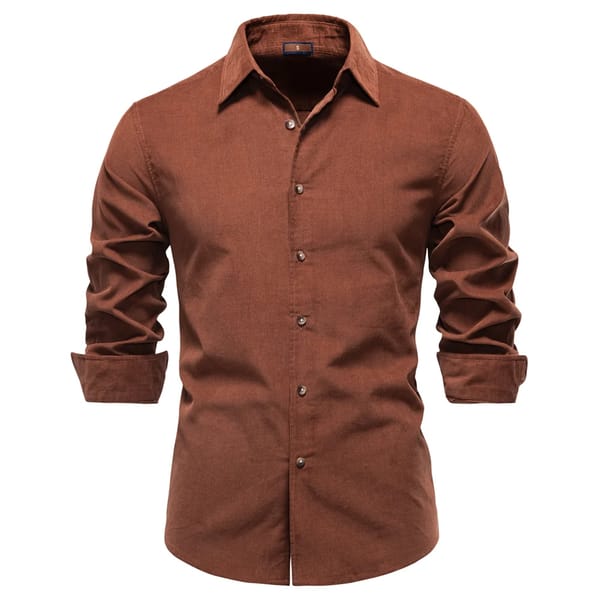 Classic Corduroy Long Sleeve Shirt Men Autumn Winter Casual