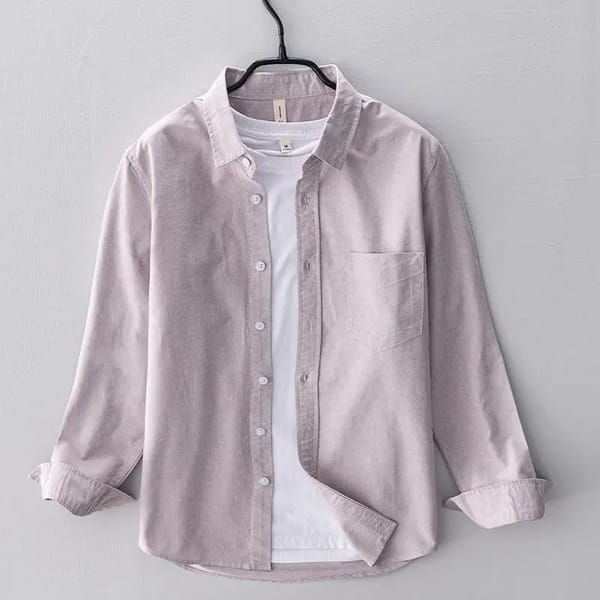 Men’s Cotton Oxford Shirt Long Sleeve Business Casual Wear