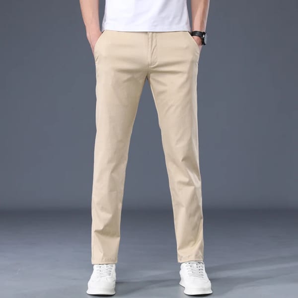 Men’s Lightweight Cotton Casual Straight Fit Summer Plaid Pants