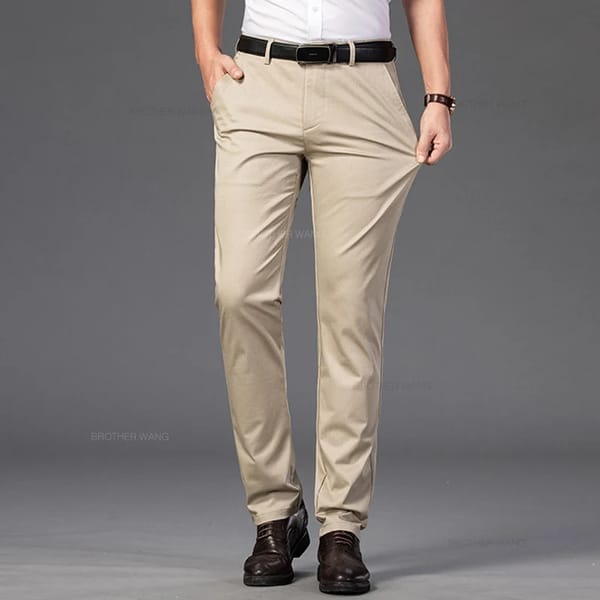 Men’s Lightweight Casual Straight Pants for Office and Daily Wear