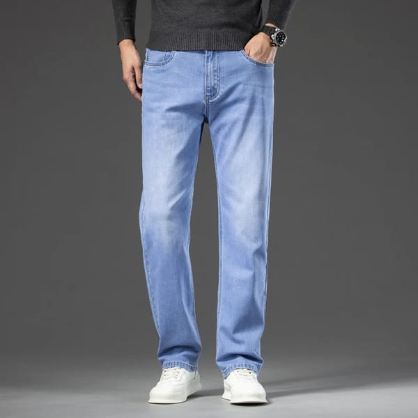 Men’s Autumn Business Casual Stretch Denim High Waist Jeans