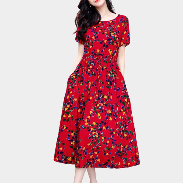 Chic Everyday Summer Dress with Pockets and Printed Design