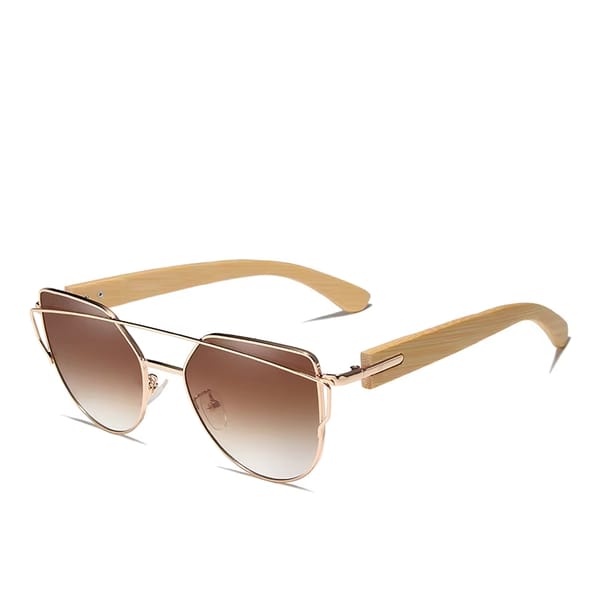 Handcrafted Bamboo Sunglasses with UV400 Mirror Protection Lens
