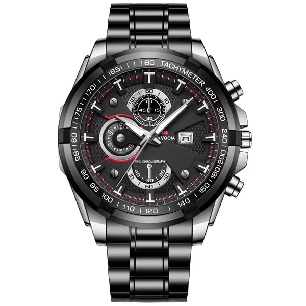 Bold Men's Quartz Watch with Large Dial and Night Light