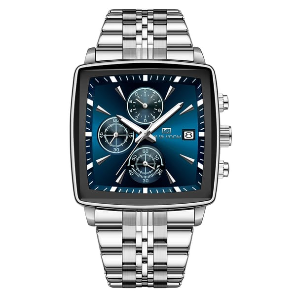 Multifunctional Square Quartz Watch with Timer and Night Light