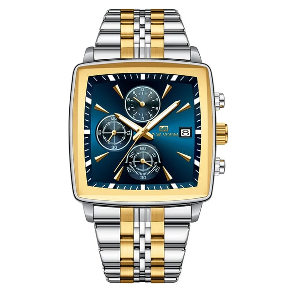 Multifunctional Square Quartz Watch with Timer and Night Light