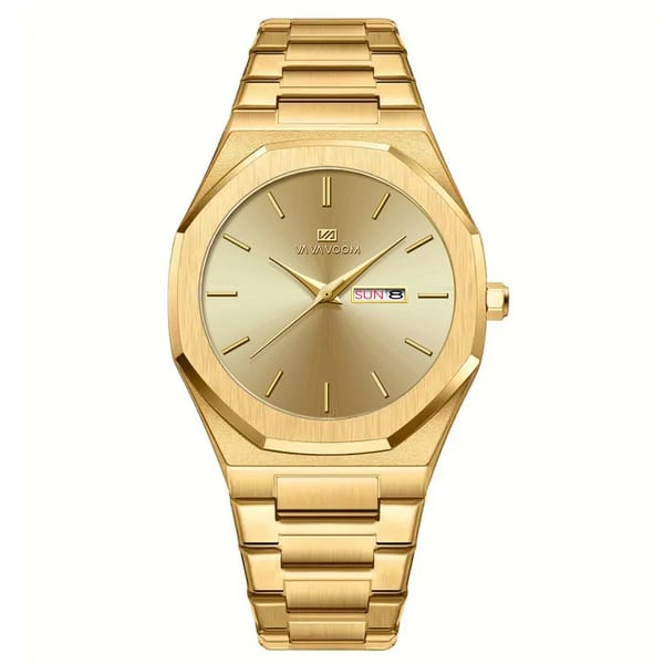 Luxury Stainless Steel Business Watch with Dual Calendar Display