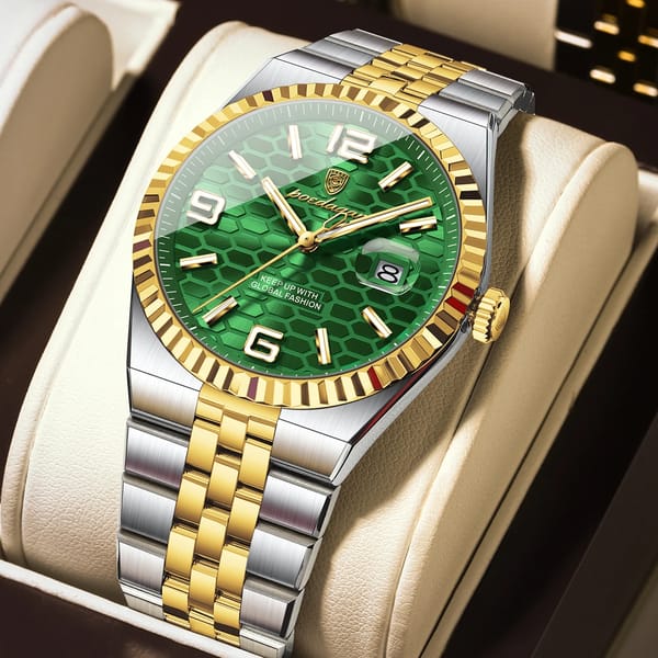 Elegant Waterproof Quartz Watch with Luminous Display and Date Function
