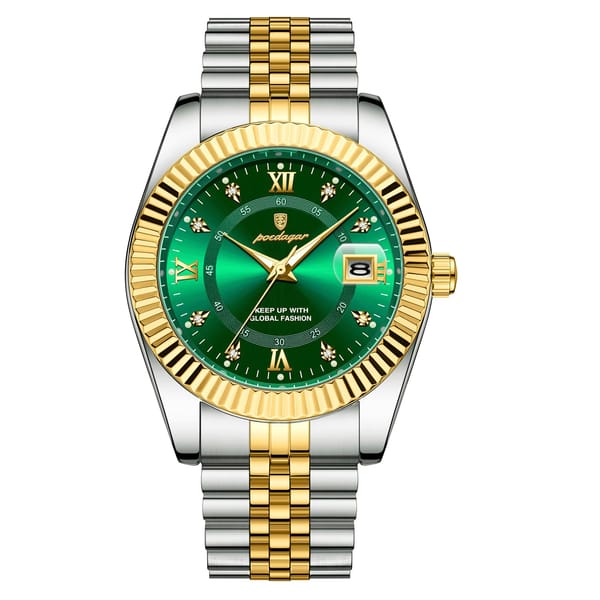 POEDAGAR Luxury Stainless Steel Waterproof Luminous Quartz Watch