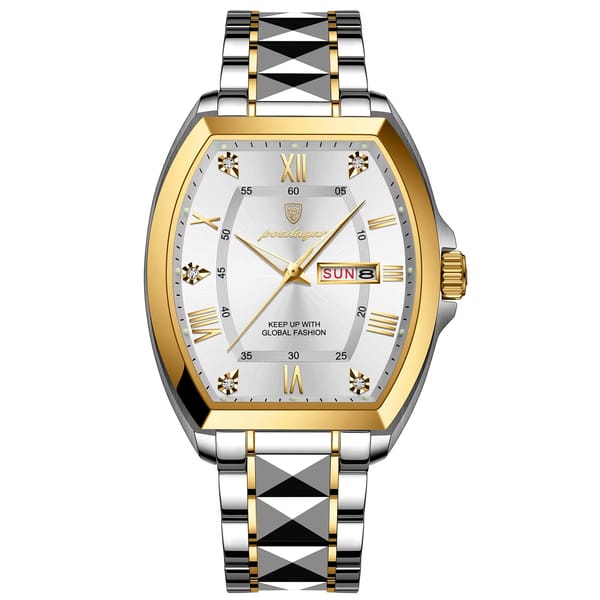 POEDAGAR Luxury Stainless Steel Luminous Waterproof Quartz Watch