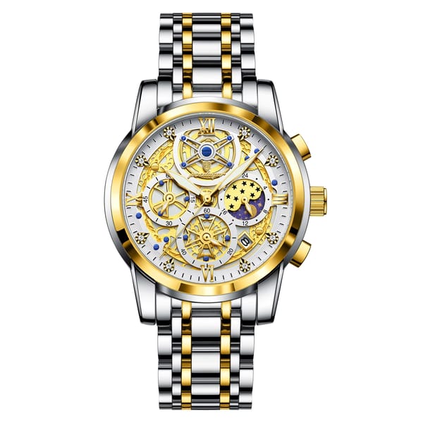 POEDAGAR Luxury Chronograph Watch for Men Waterproof Stainless Steel