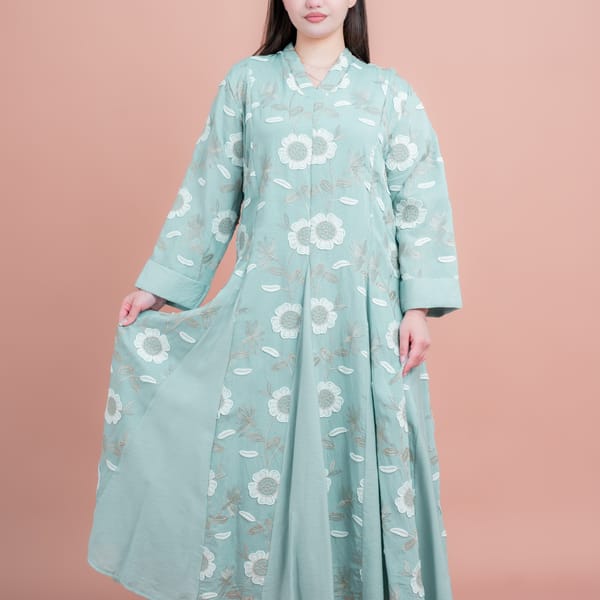 Floral Embroidered Modern Jalabiya