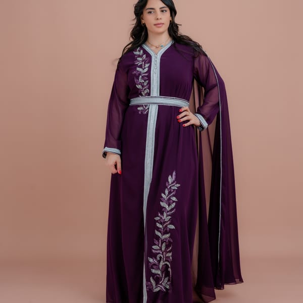 Elegant Layers 2-Piece Belted Kaftan