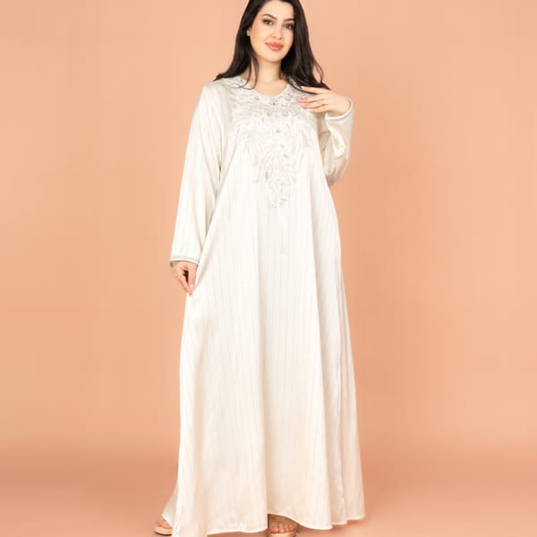 Elegant Crystal Cascade Flowing Jalabiya