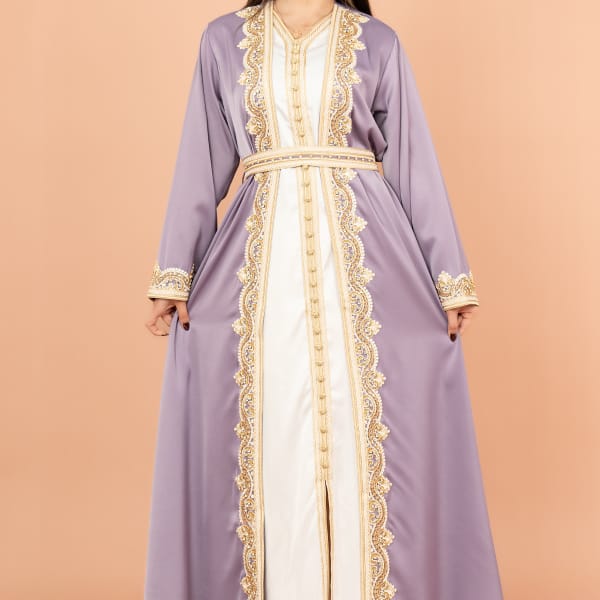 Belted Elegant Two-Piece Kaftan Set
