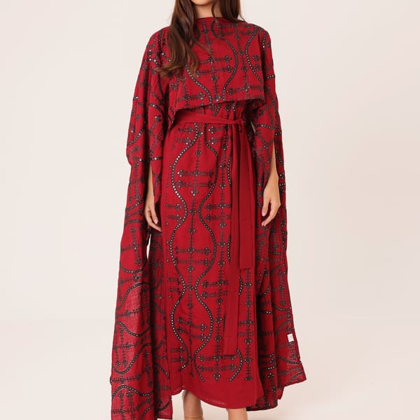 Geometric Luxury Embroidered Jalabiya