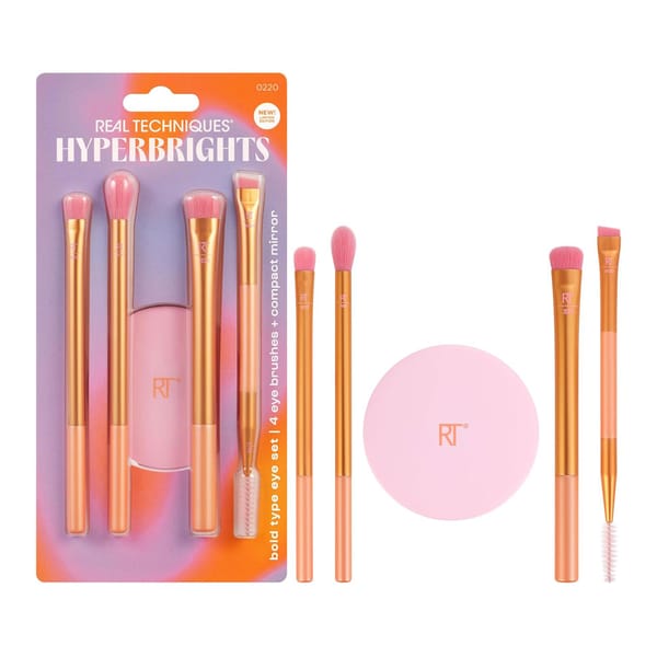 Real Techniques Hyperbrights Bold Type Eye Set with Compact Mirror