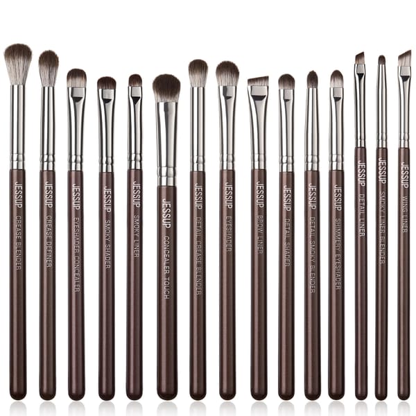 Jessup Professional Eye Makeup Brush Set 15-Piece for Blending and Brows
