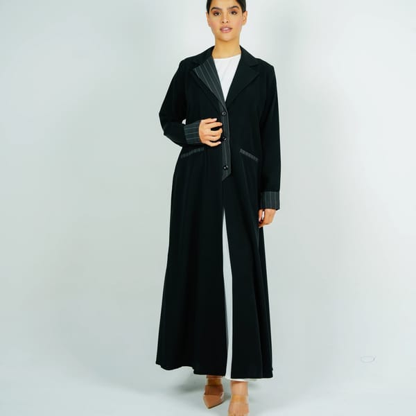 Stylish Blazer Abaya With Button Style