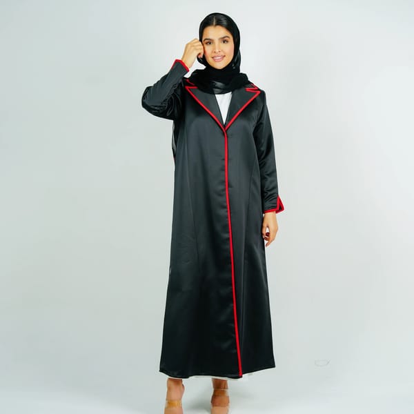 Stylish Blazer Abaya With Orange Style Line