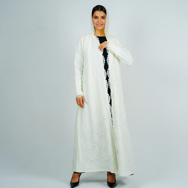 Stylish Dantil Abaya - Beige