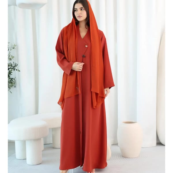 Formal Design Button Detail Colored Abaya ABY1105