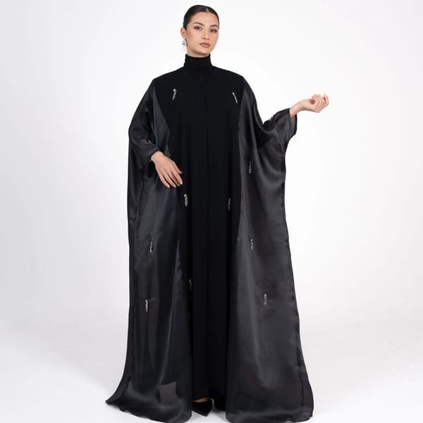 Royal Black Bisht With Hand Embroidery