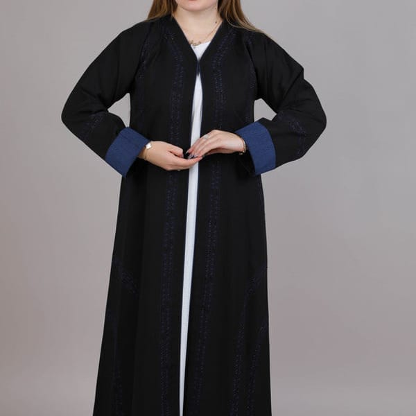 Black Phua Embroidered Abaya