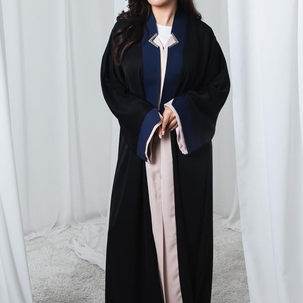 Modern Black & Blue Abaya with Sheila