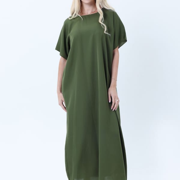 Green Nida Fabric Inner Slip Dress for Abaya - Soft Underdress