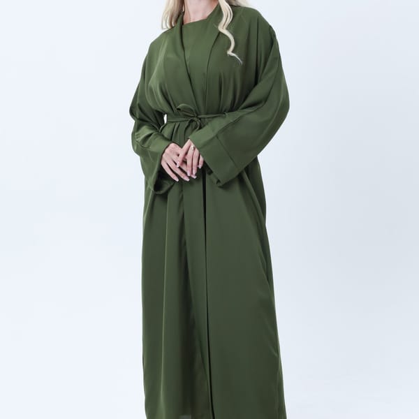 4-Piece Olive Green Abaya Complete Set