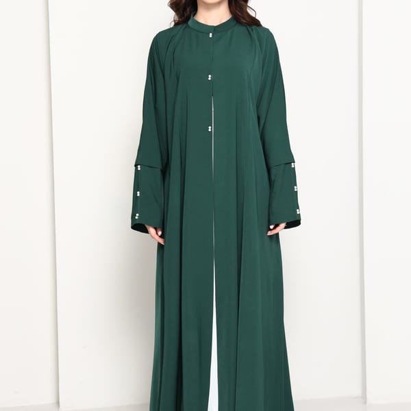 Minimalist Designer Abaya with Pearl Accents